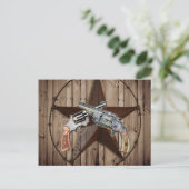 rustic western country texas star cowboy pistols postcard (Standing Front)