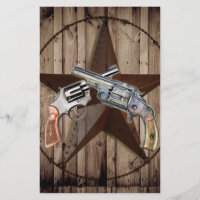 Rustic western country texas star cowboy pistols