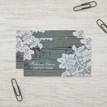 Rustic Western Country White Lace Teal Barn Wood