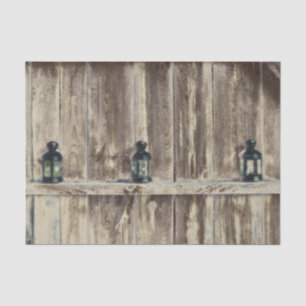 Rustic Western Country Wood Barn Lanterns Tissue Paper
