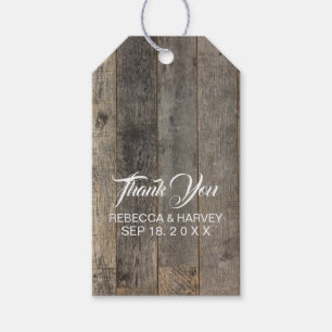 rustic western country woodgrain barn wedding gift tags