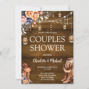 Rustic Western Couples Shower Invitation