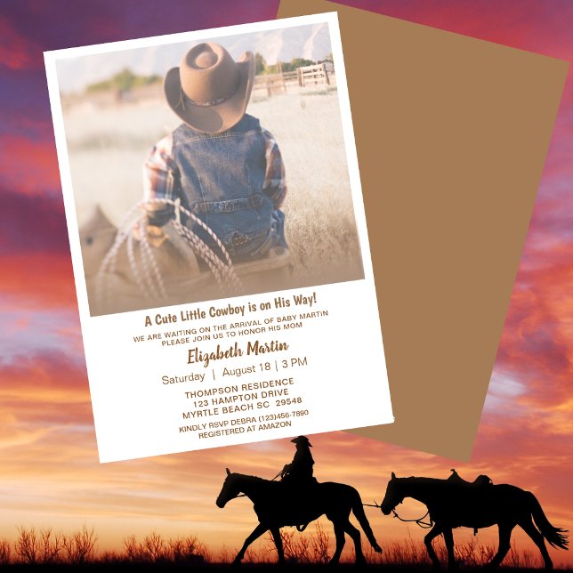 Rustic Western Cowboy Baby Shower Invitation (Creator Uploaded)
