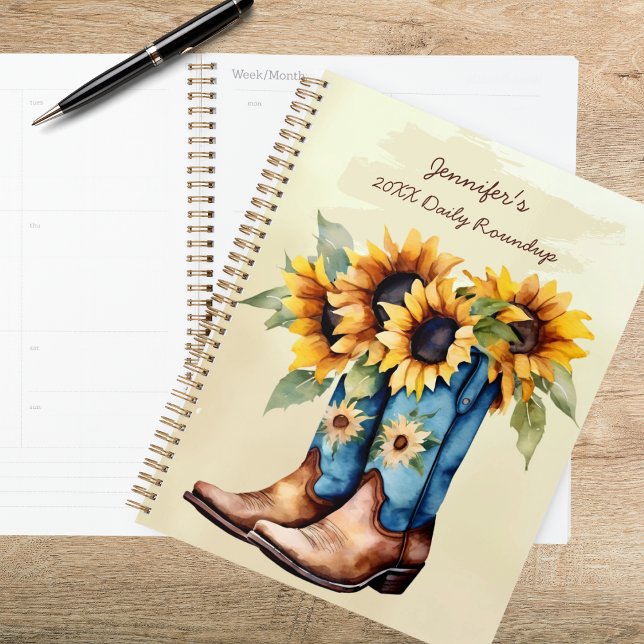 Rustic Western Cowboy Boots & Sunflowers (Créateur téléchargé)