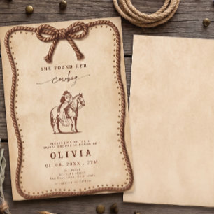 Rustic Western Cowboy Horse Bridal Shower Invitation