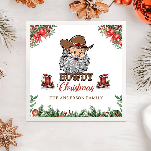 Rustic Western Cowboy Merry Christmas Napkins (Creator Uploaded)