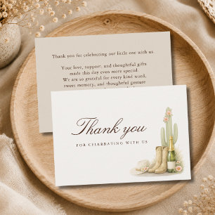 Rustic Western Cowboy Neutral Baby Shower Thank You Card