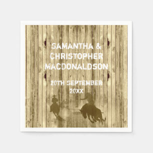 Rustic western cowboy wild west theme wedding napkin