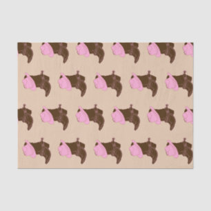 Rustic Western Cowgirl Boots & Pink Hat Tissue Paper