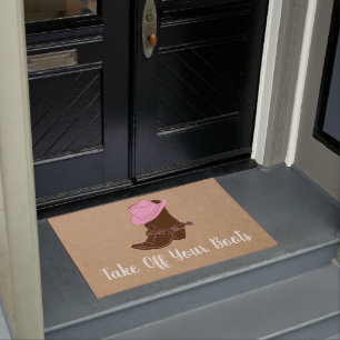 Rustic Western Cowgirl Boots Take Off Your Boots Doormat