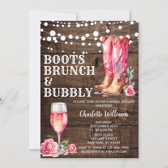 Rustic Western Cowgirl Bridal Shower Party Invitation (Front)