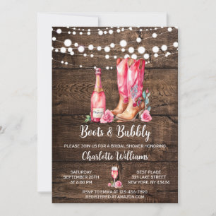 Rustic Western Cowgirl Bridal Shower Party Invitation