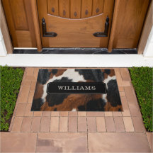 Rustic Western Cowhide Pattern with Name