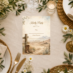 Rustic Western Desert Wedding RSVP Card