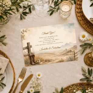 Rustic Western Desert Wedding Thank You Card