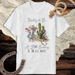 Rustic Western Elephant Cowboy Mommy to Be T-Shirt<br><div class="desc">Welcome to our cute and rustic boho watercolor western elephant cowboy boy baby shower template design collection! Embrace the enchanting allure of the bohemian spirit with our delightful assortment of templates featuring a lovable baby elephant dressed in a cowboy hat and a cozy blue long john one piece. This endearing...</div>