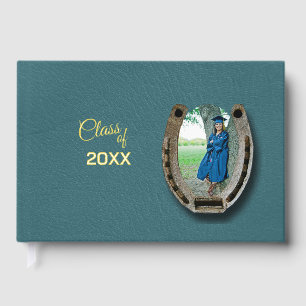 Rustic Western foil Graduation Party Guestbook 