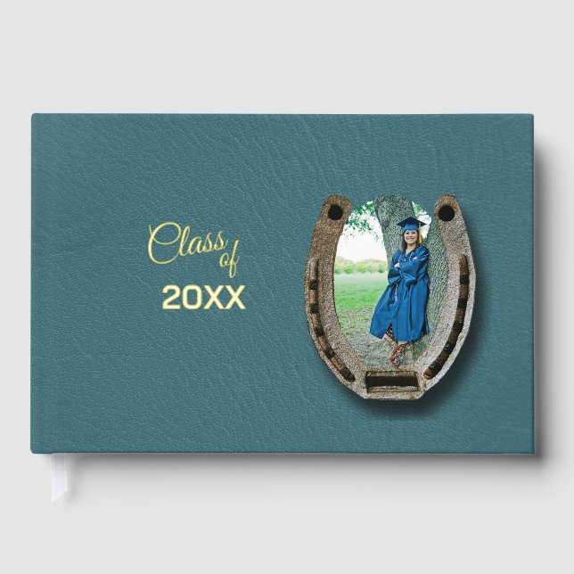 Rustic Western foil Graduation Party Guestbook  (Front)