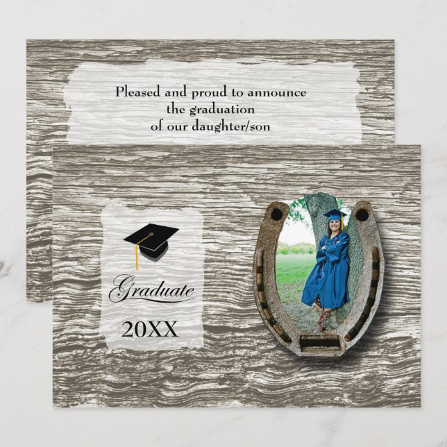 Rustic Western Hi-School Graduation Announcement  (Front/Back)