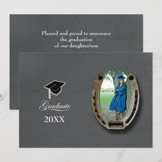 Rustic Western Hi-School Graduation Announcement  (Front/Back)