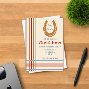 Rustic Western Horseshoe Baby Shower Acrylic Invitations