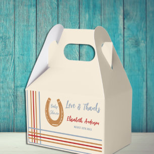 Rustic Western Horseshoe Baby Shower Favor Box