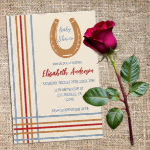 Rustic Western Horseshoe Baby Shower Invitation