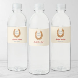 Rustic Western Horseshoe Baby Shower Water Bottle Label