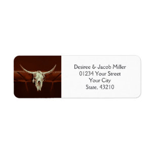 Rustic Western Mariage Bull Skull Sauvez La Date