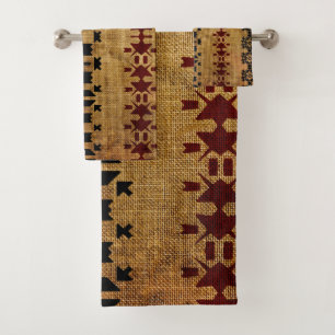 Rustic Western Mud-cloth Bath Towel Set