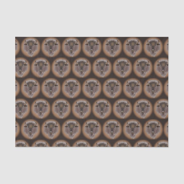 Rustic Western Plains Bison Tissue Paper (Front)