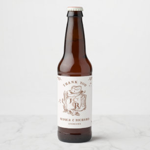 Rustic Western Ranch Farm Barn Cowboy Thank You Beer Bottle Label