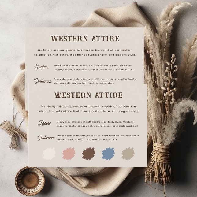 Rustic Western Ranch Wedding Attire Enclosure Card (Creator Uploaded)