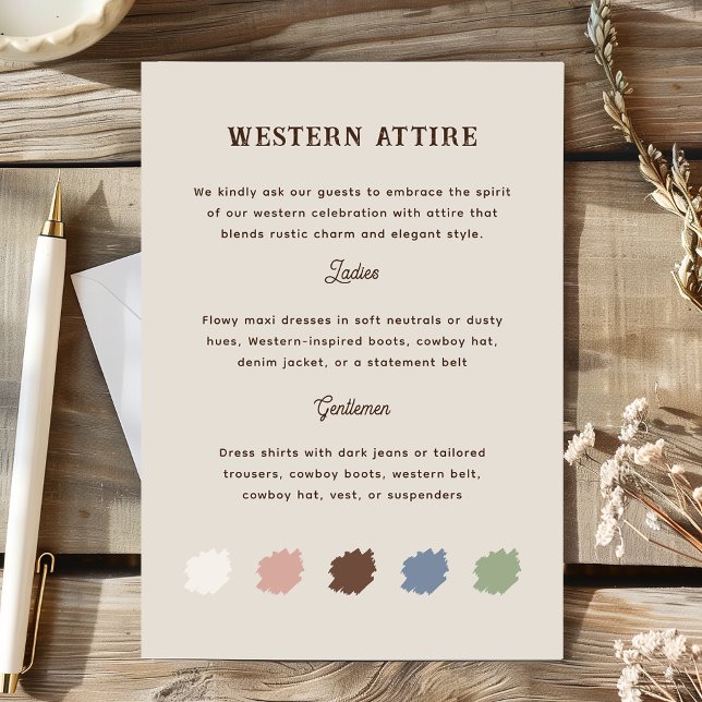 Rustic Western Ranch Wedding Attire Enclosure Card (Creator Uploaded)