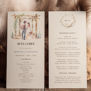 Rustic Western Ranch Wedding Program