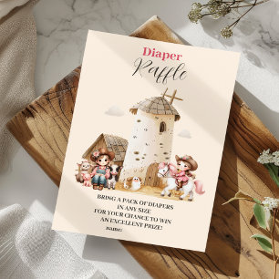 Rustic Western Rodeo Baby Shower Diapper Raffle Enclosure Card