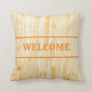 Rustic, western, rust coloured, welcome throw pillow