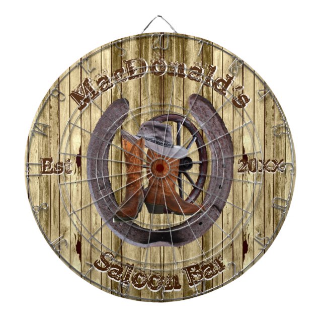 Rustic western saloon bar dartboard (Front)