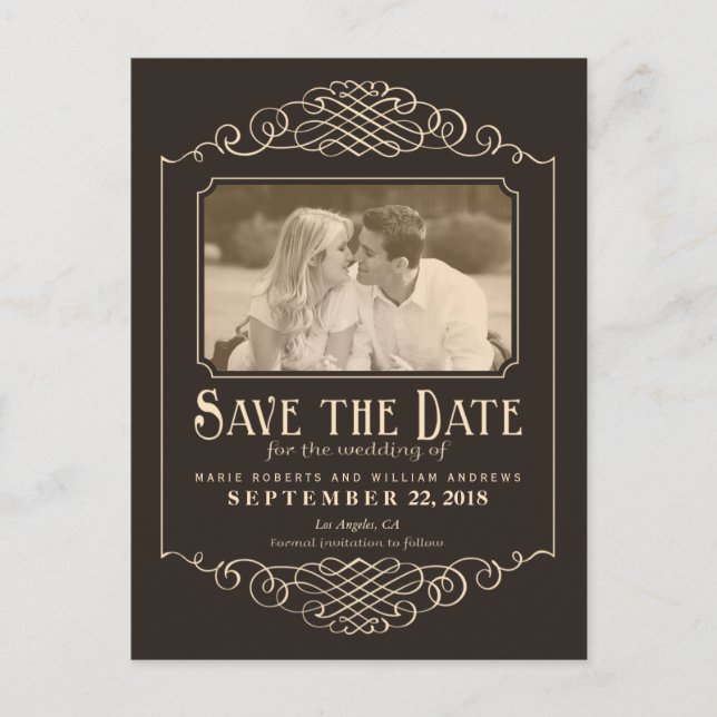 Rustic Western Save the Date Photo Postcard (Front)