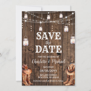 Rustic Western Save the Date Wedding Invitation