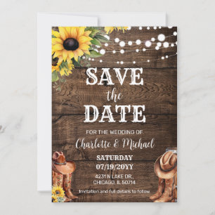 Rustic Western Save the Date Wedding Invitation
