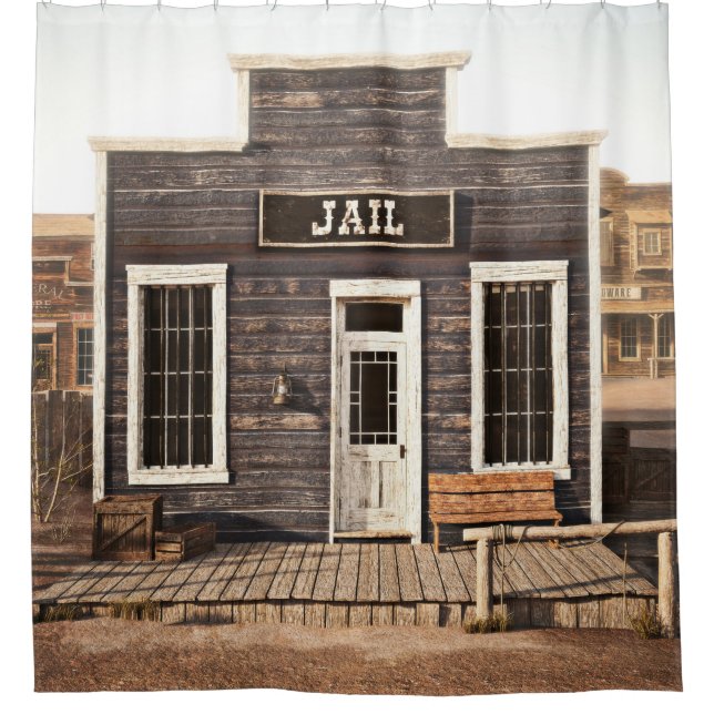 Rustic western town jail. 3d ing. Part of a wester (Front)