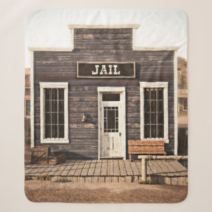 Rustic western town jail. 3d ing. Part of a wester Sherpa Blanket