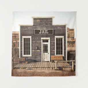 Rustic western town jail. 3d ing. Part of a wester Tapestry