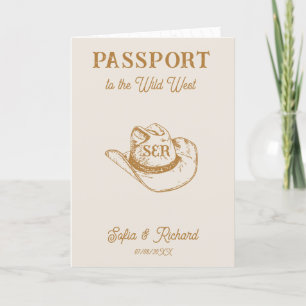Rustic Western Wedding Destination Passport Invitation