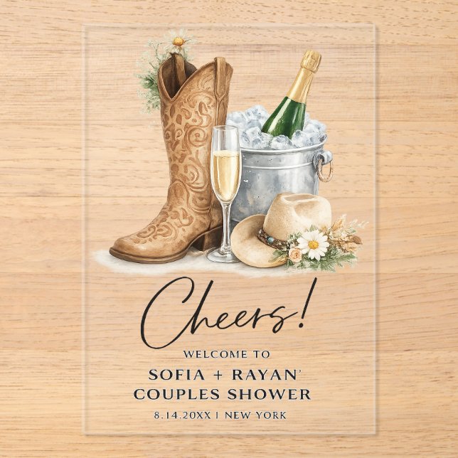 Rustic Western Wedding Invitation (Recto)