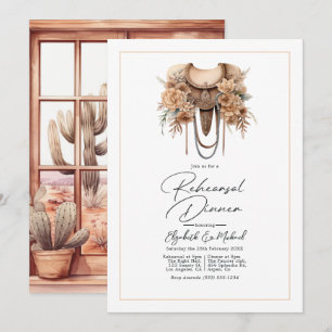Rustic Western Wedding Rehearsal Dinner Invitation