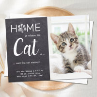 Rustic Weve Moved New Address Pet Photo Cat Moving