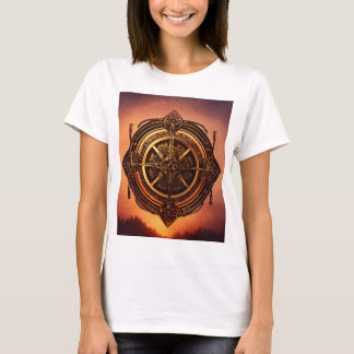 Rustic Wheel Journey T-Shirt – Symbol of Progress 