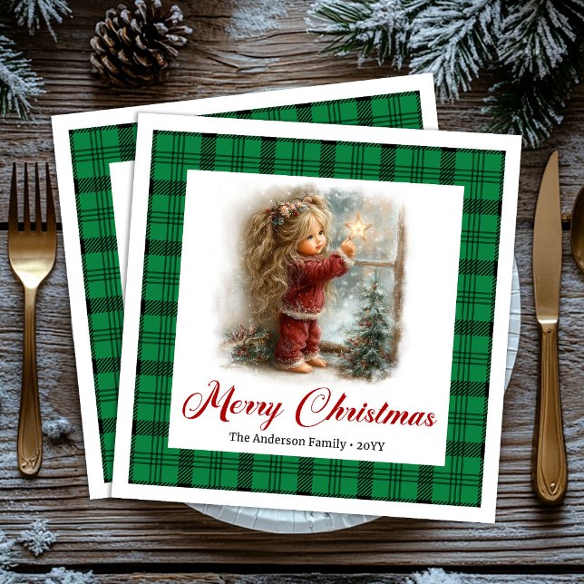 Rustic Whimsical Table Moment Winter Scene Napkins (Rustic Whimsical Table Moment Winter Scene Napkins)